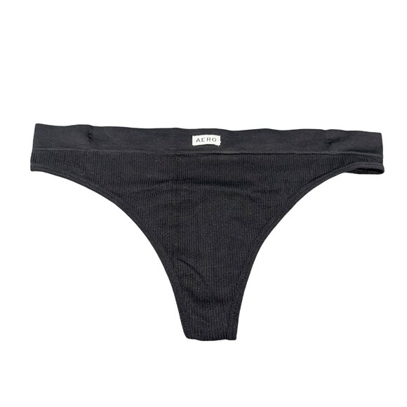 Aeropostale Women’s Size Medium Panty Thong Seamless Black New Without Tags - Picture 1 of 7